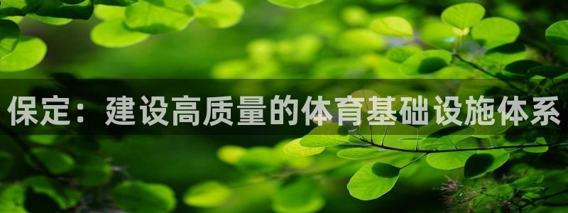 凯捷体育娱乐首页官网下载：保定：建设高质量的体育基础设施体系