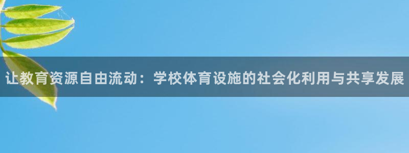 凯捷体育招商：让教育资源自由流动：学校体育设施的社会化利用与 